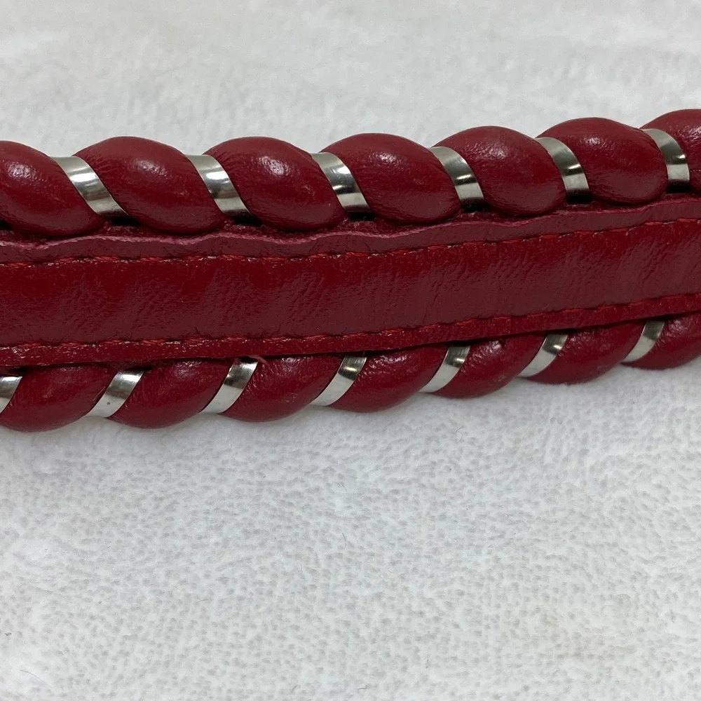 Justin Top‎ Grain Red Leather Braided Western Belt Cowgirl Rodeo
